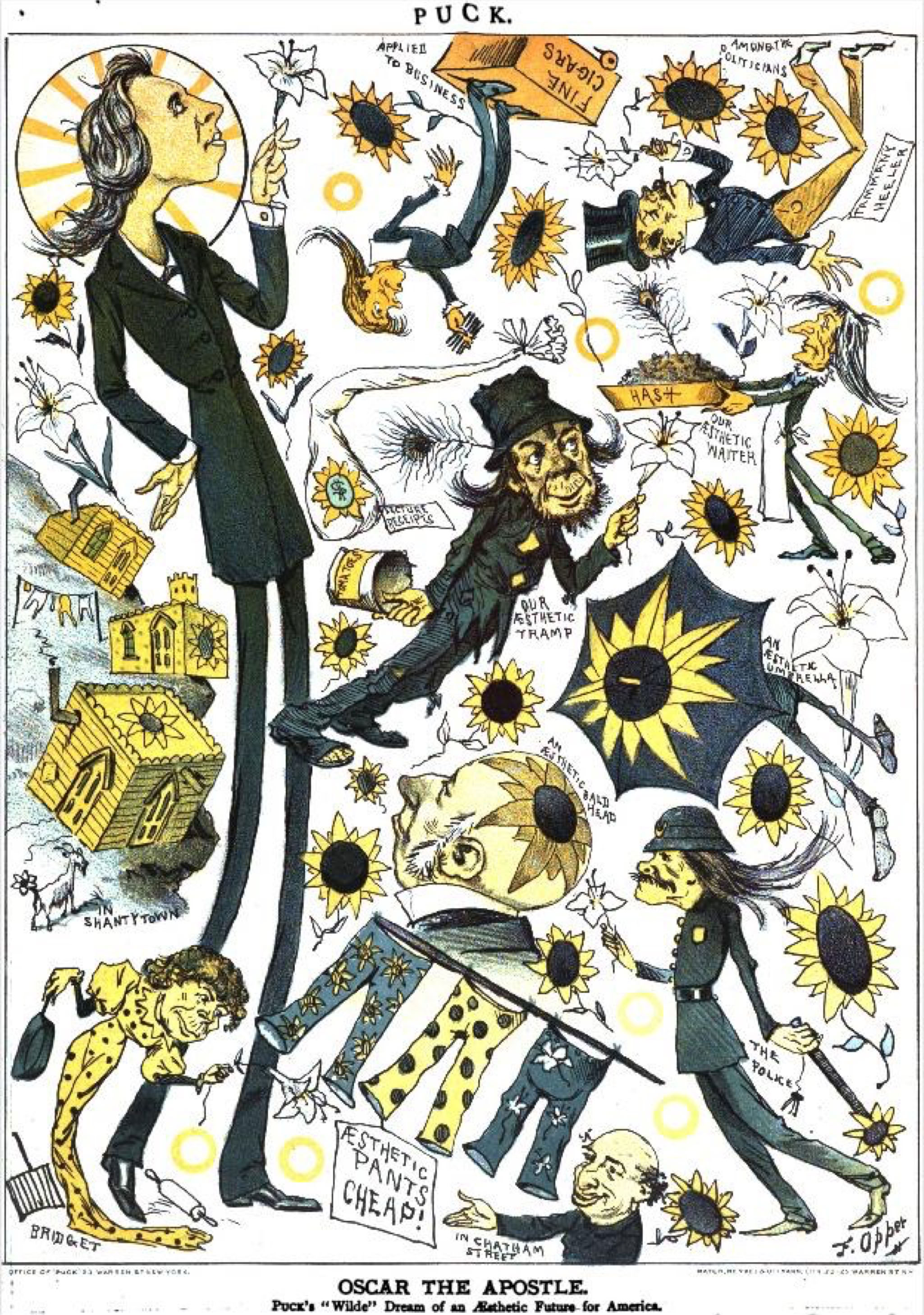 Oscar The Apostle Puck magazine, issue 253, January 11th, 1882  Puck’s dream of an aesthetic future for America.